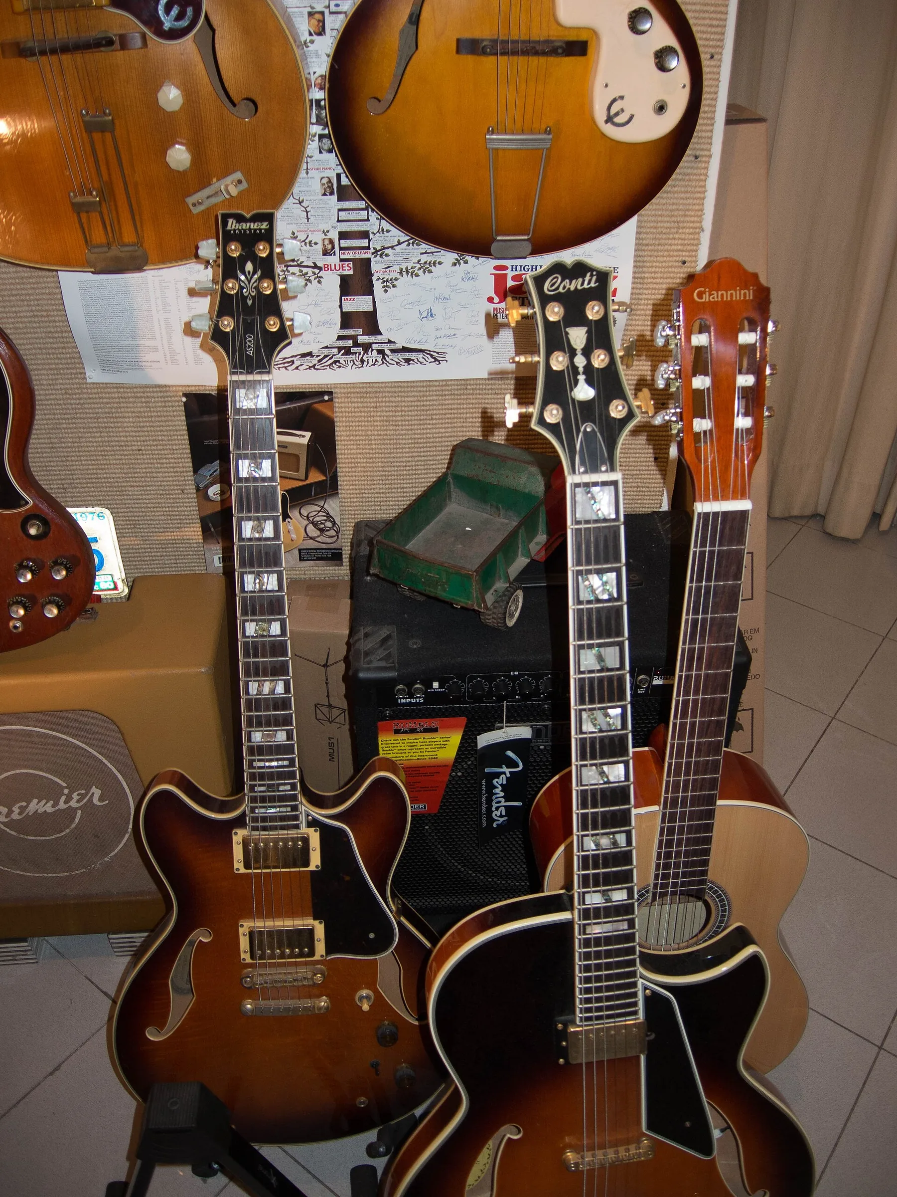 Guitares acoustiques sur supports Guitares acoustiques sur supports