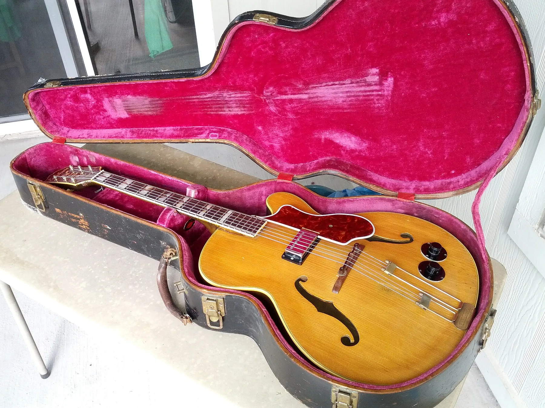 Guitare folk dans son étui